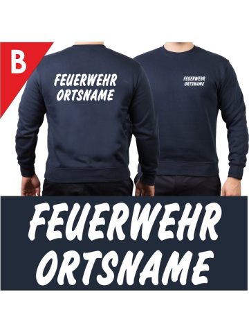 Sweat navy with font type "A"