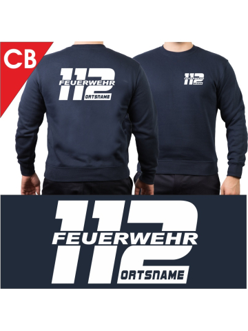 Sweatshirt navy mit Schrift-Typ "CB"