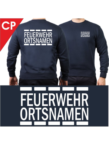 Sweatshirt navy mit Schrift-Typ "CP"