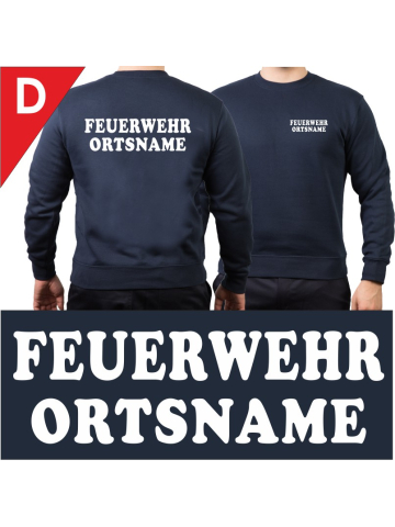 Sweatshirt navy mit Schrift-Typ "D"