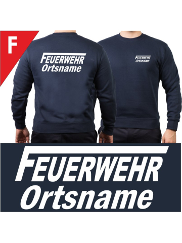 Sweatshirt navy mit Schrift-Typ "F"
