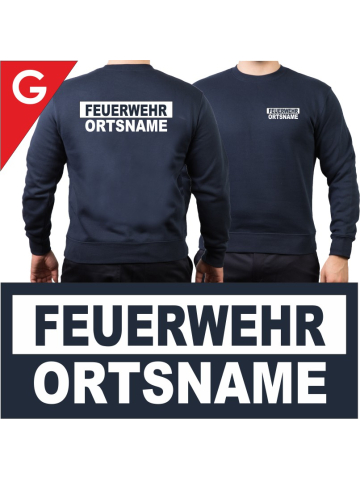 Sweat navy with font type "A"