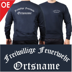 Sweat navy with font type "A"