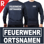 Sweatshirt navy mit Schrift-Typ "R"