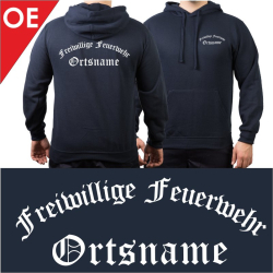 Hoodie navy with font type "A"