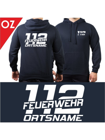 sudadera azul marino con fuente tipo "A"