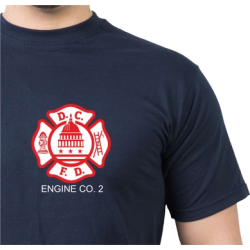 Camiseta azul marino, Washington DC, Engine CO. 2