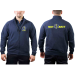 Sweatjacke navy, NOT  ARZT, Star of Life, Äskulap neongelb