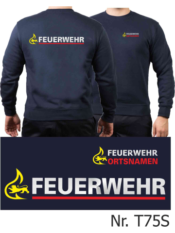 Sweat navy, BaWü Stauferlöwe with place-name nur Vorderseite