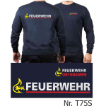 Sweat navy, BaWü Stauferlöwe with place-name nur Vorderseite