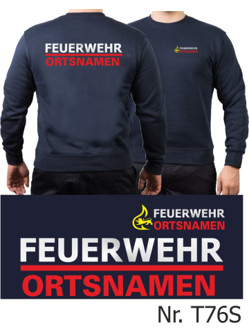 Sweat navy, BaWü Stauferlöwe with place-name nur Vorderseite