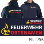 Hoodie navy, BaWü Stauferlöwe with place-name nur Vorderseite