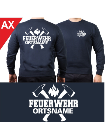 Sweatshirt navy mit Schrift-Typ "AX"
