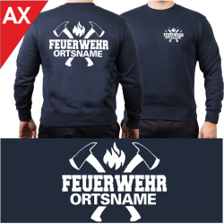 Sweatshirt navy mit Schrift-Typ "AX"