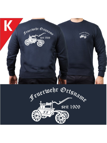Sweat navy with font type "A"