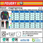 Sweat-Vestimenta para correr azul marino, FEUERWEHR ATEMSCHUTZ blanco con Aufbewahrungsrucksack
