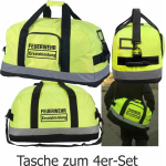 4er-Set: Sweat-Jogginganzug navy, FEUERWEHR neongelb mit HI VIS Arbeitstasche