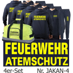 4er-Set: Hoodie-Jogginganzug navy, FEUERWEHR neongelb mit HI VIS Arbeitstasche