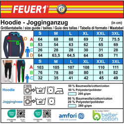 Hoodie-Vestimenta para correr azul marino, FEUERWEHR ATEMSCHUTZ en blanco con Aufbewahrungsrucksack
