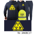 Hoodie-Jogginganzug navy, ABC-GRUPPE FREIWILLIGE FEUERWEHR mit Aufbewahrungsrucksack