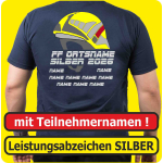 T-Shirt Leistungsabzeichen SILBER mit F220R-Helm+Namen (Nr. 41)