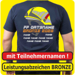 T-Shirt Leistungsabzeichen BRONZE mit F220R-Helm+Namen (Nr. 41)