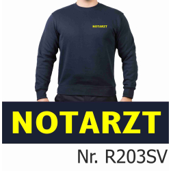 Sweat navy, NOTARZT in neongelb (auf Brust)