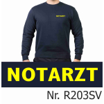 Sweat navy, NOTARZT in neongelb (auf Brust)
