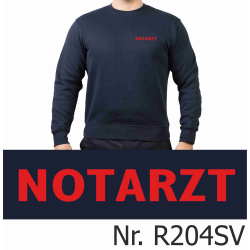 Sweat navy, NOTARZT in rot (auf Brust)