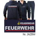 Hooded jacket-Jogging suit navy, FEUERWEHR ATEMSCHUTZ white