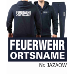 Veste à capuche-Tenue de jogging marin, FEUERWEHR ATEMSCHUTZ dans blanc avec Aufbewahrungsrucksack