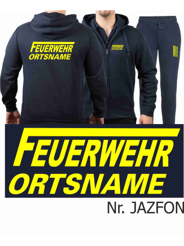 Veste à capuche-Tenue de jogging marin, FEUERWEHR ATEMSCHUTZ dans blanc avec Aufbewahrungsrucksack