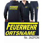 Veste à capuche-Tenue de jogging marin, FEUERWEHR ATEMSCHUTZ dans blanc avec Aufbewahrungsrucksack