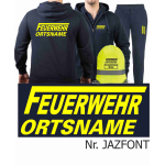 Veste à capuche-Tenue de jogging marin, FEUERWEHR ATEMSCHUTZ dans blanc avec Aufbewahrungsrucksack