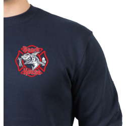Sweat navy, New York City Fire Dept mit Flagge, Caveman.(E-40/L-35)