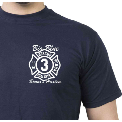 T-Shirt navy, NYC Rescue 3 (blue) Bronx (Rescue, Scuba, Collapse) (R-3)