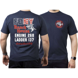 T-Shirt marin, New York City Fire Dept. Beach House (E-268/L-137)