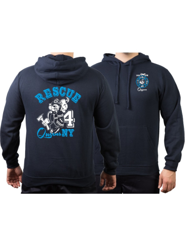 Hoodie navy, Rescue 4 Queens, Popeye, bicolor