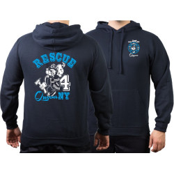 Hoodie navy, Rescue 4 Queens, Popeye, bicolor