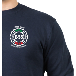 Sweat navy, New York City Fire Dept. "Fire Factory Harlem" E-58/L-26