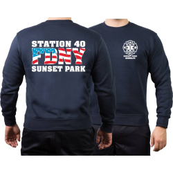 Sweat navy, New York City Fire Dept. (outline-font)...