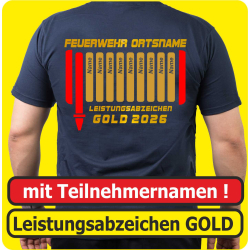 T-Shirt Leistungsabzeichen GOLD Haspel + Namen (Nr. 33N)