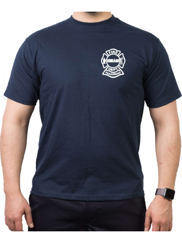 CHICAGO FIRE Dept., Paramedic weißes Logo auf Brust, navy T-Shirt
