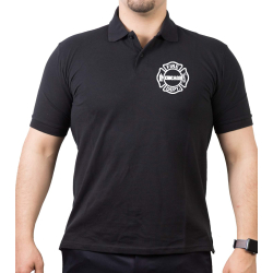 CHICAGO FIRE Dept., weißes Logo auf Brust, black Polo