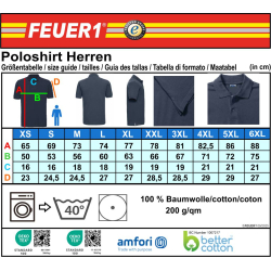 CHICAGO FIRE Dept., gelbes Logo auf Brust, navy Polo