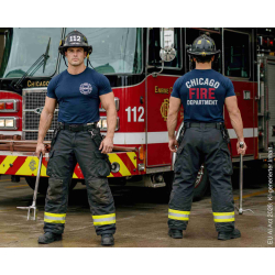 CHICAGO FIRE Dept. Halbbogen white/red, navy T-Shirt
