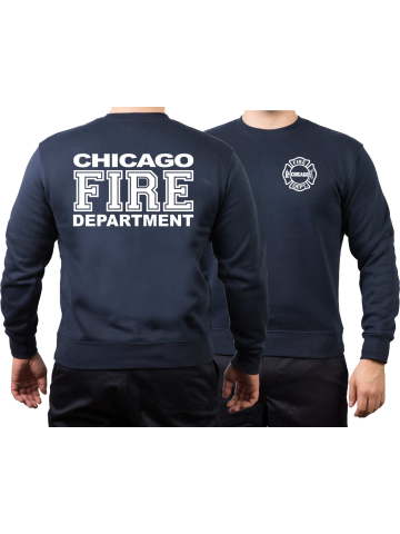 CHICAGO FIRE Dept. volle weiße Schrift, navy Sweat