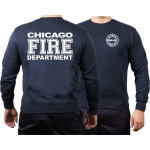 CHICAGO FIRE Dept. volle weiße Schrift, navy Sweat