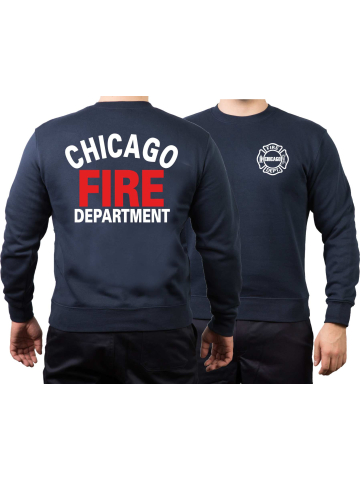 CHICAGO FIRE Dept. Halbbogen white/red, navy Sweat