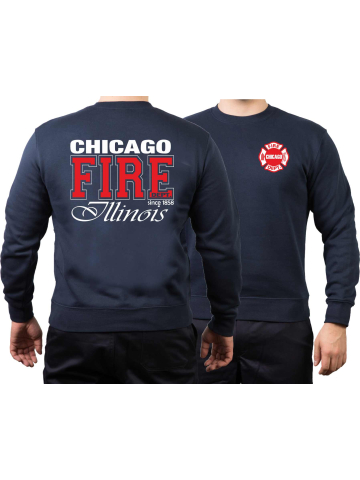 CHICAGO FIRE Dept. Illinois, since 1858, bicolor, navy Sweat